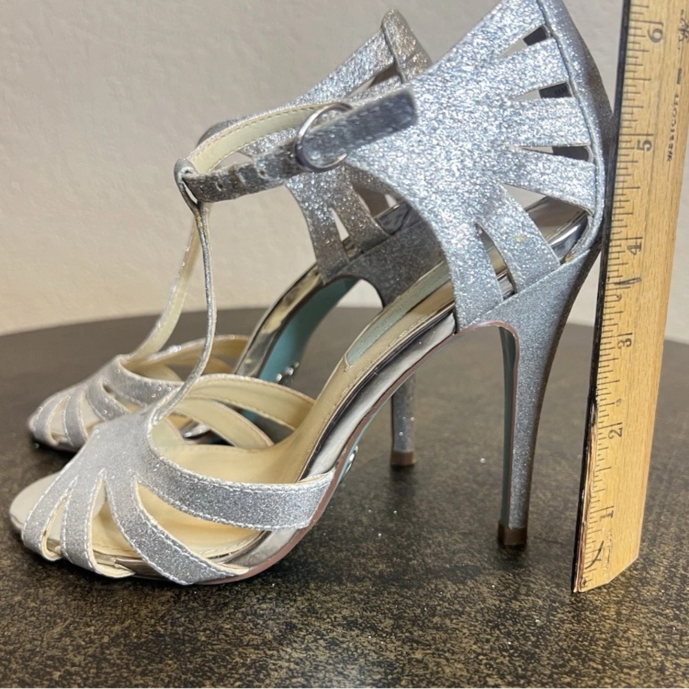 Betsey Johnson Silver Sparkle Heels